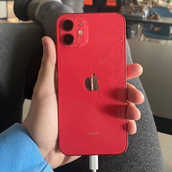 iPhone 12 with slight crack